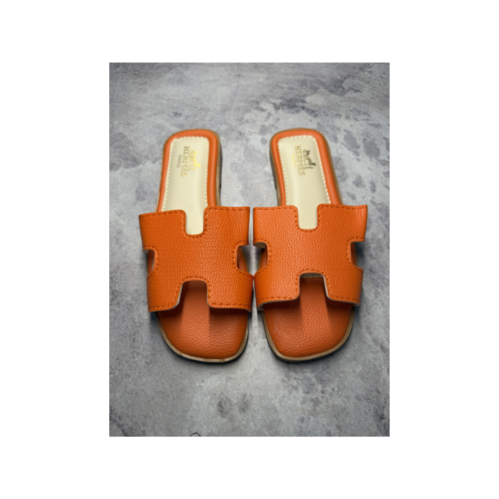 Hermes Orange Slippers