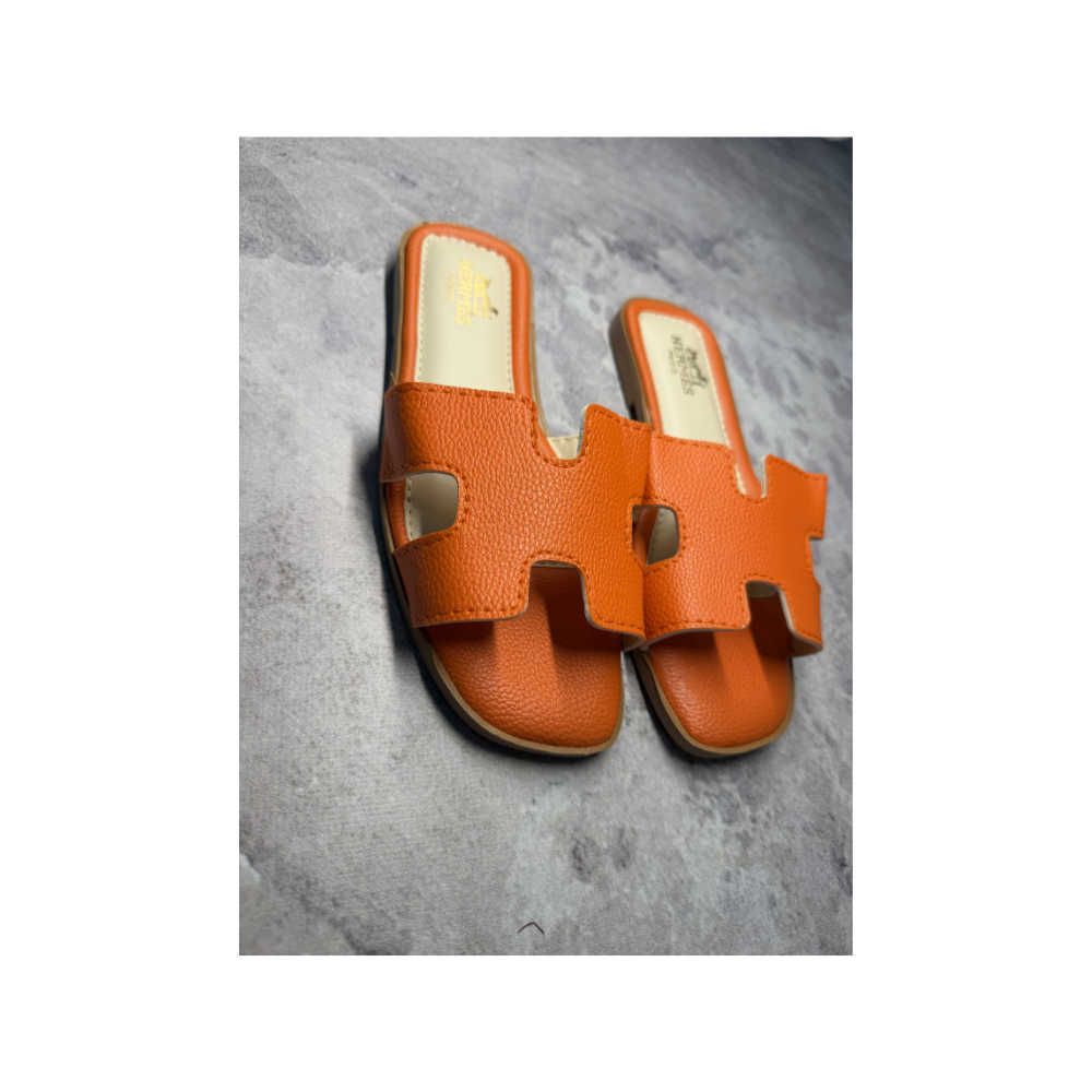 Hermes Orange Slippers