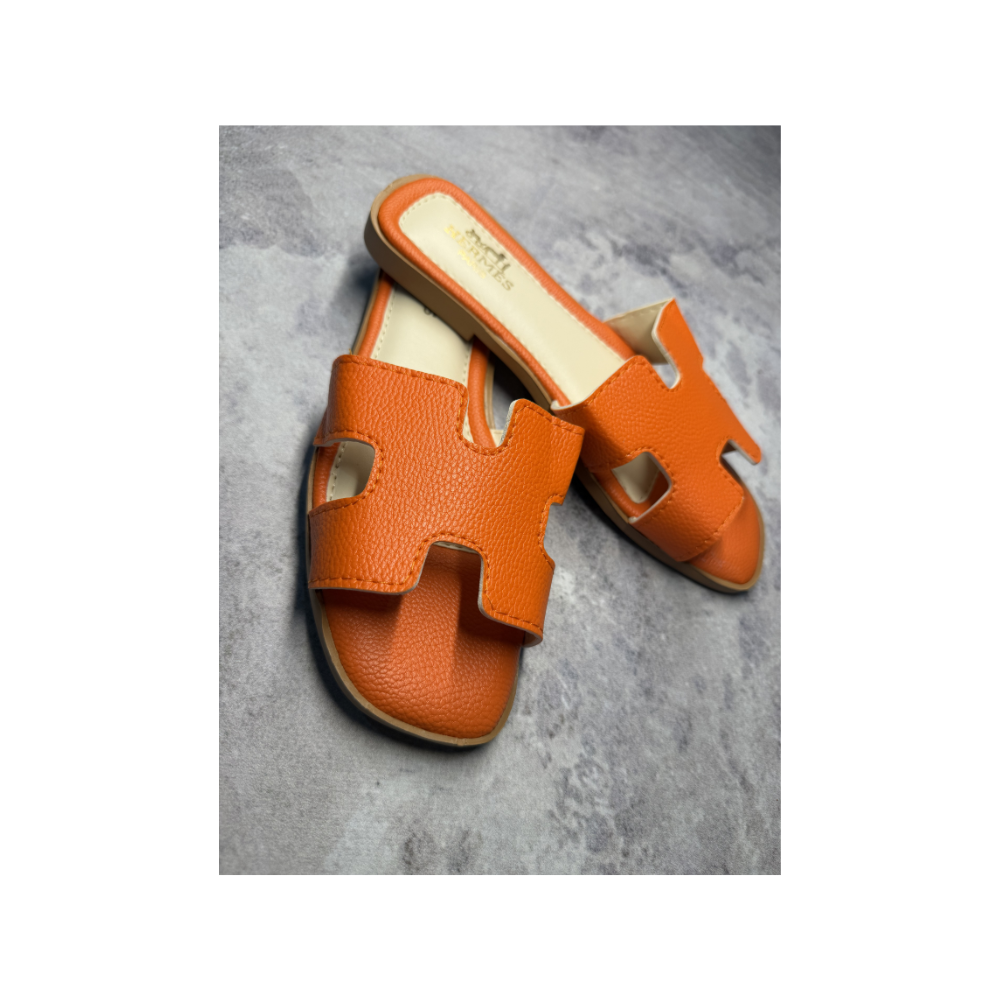 Hermes Orange Slippers