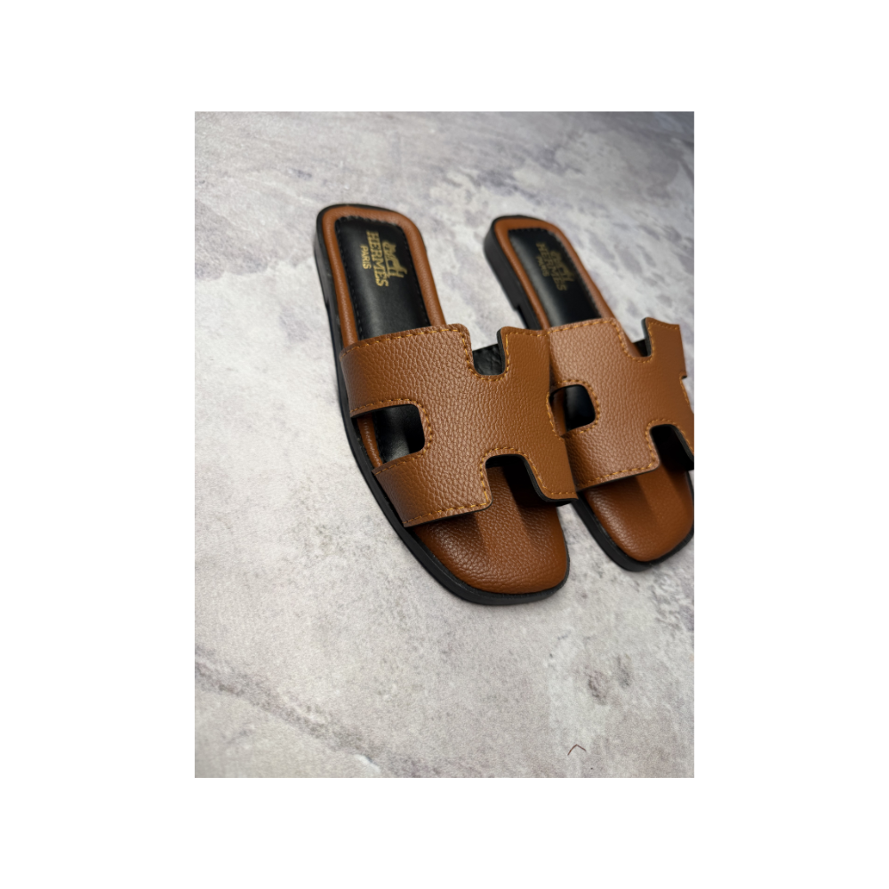 Hermes Slippers Brown