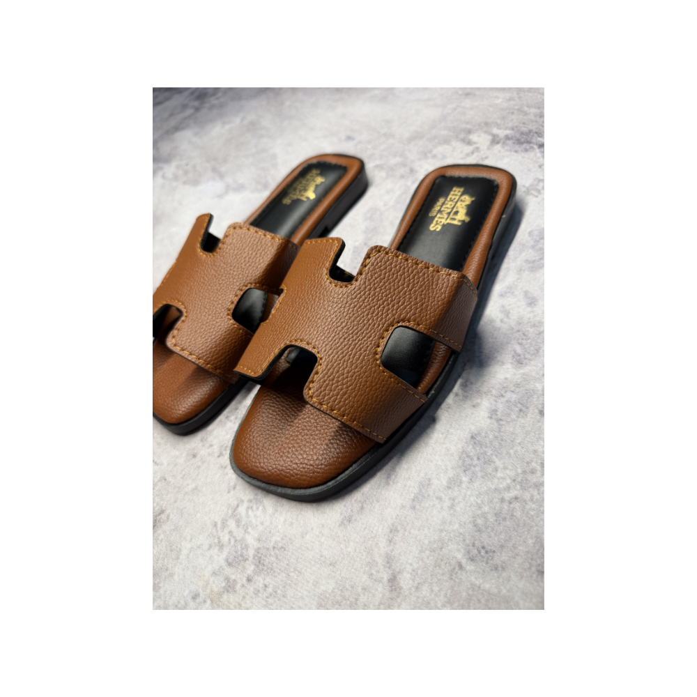 Hermes Slippers Brown