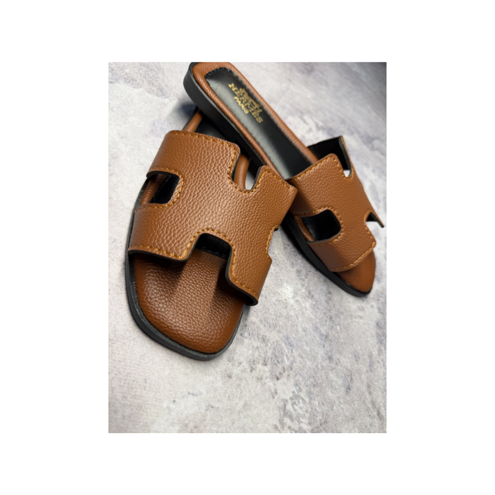 Hermes Slippers Brown